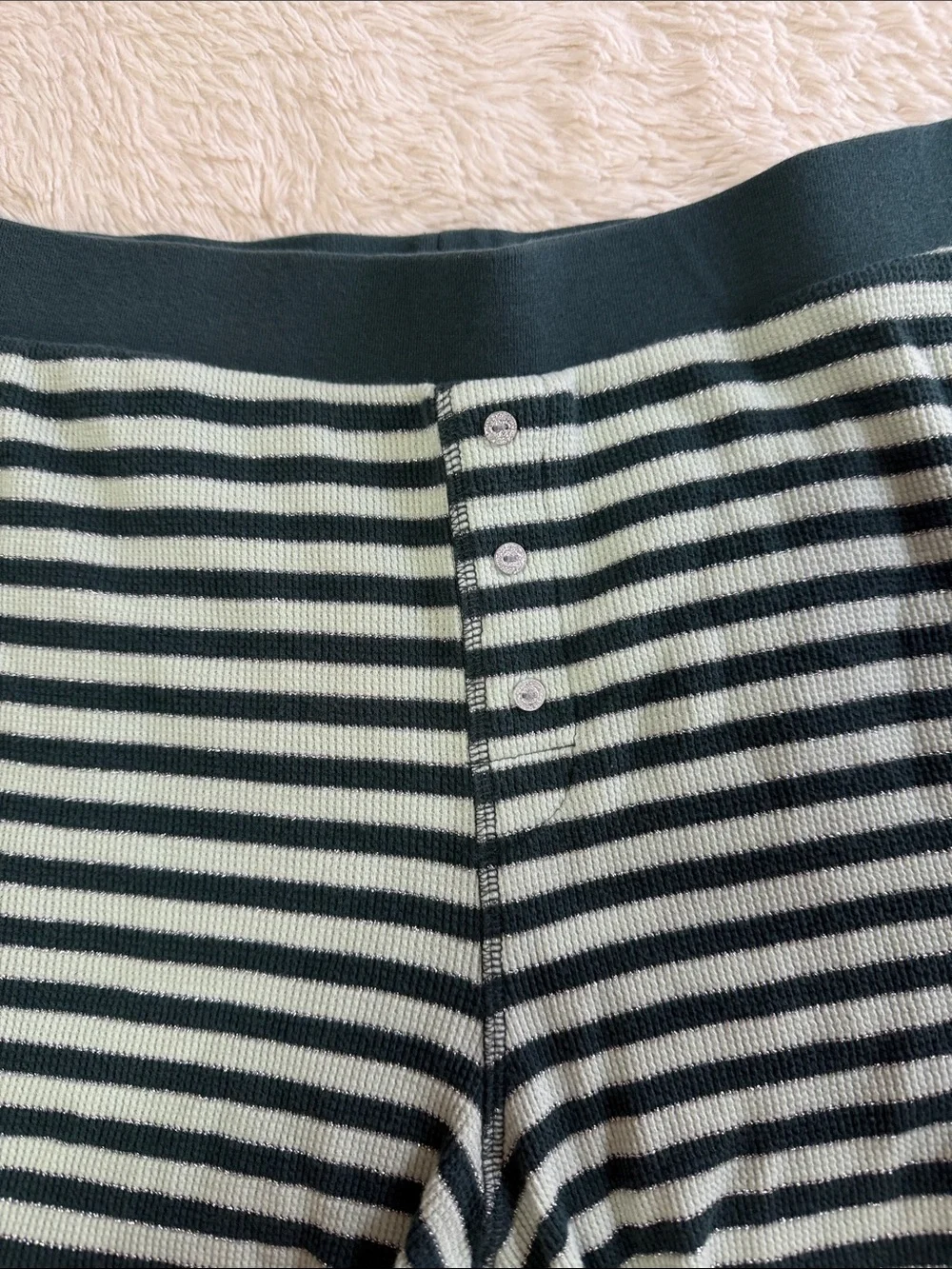 PINK Victoria's Secret Black and Light Green Striped Athletic Shorts